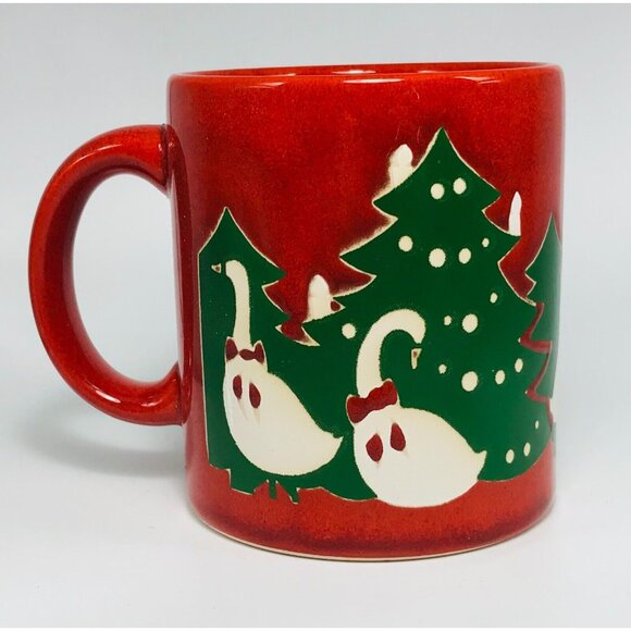 Vintage Waechtersberg Christmas Goose Mug Spain Holiday Coffee Cup No Chips - Picture 2 of 6